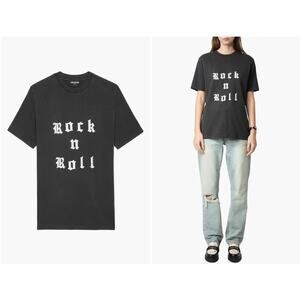 Zadig & Voltaire Edwin Rock 'N' Roll Carbone Rockabilly Graphic T-Shirt Size XS